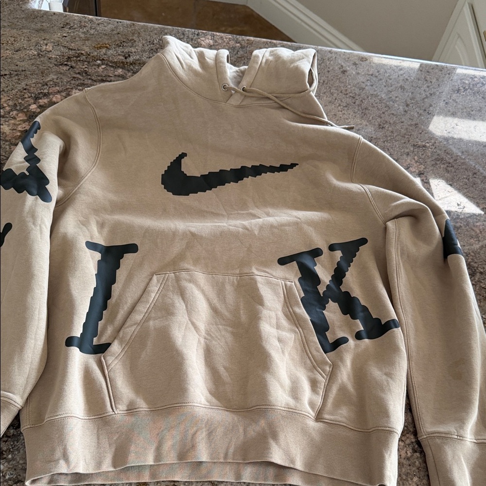Nike Beige Hoodie with Black Accents
